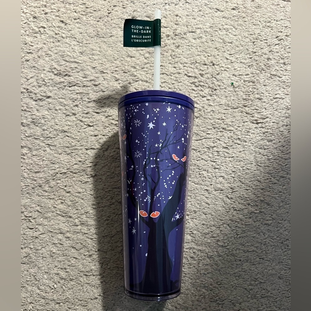 NEW Starbucks | Glow In The Dark‎ Halloween Tumbler 24 oz Purple & Black